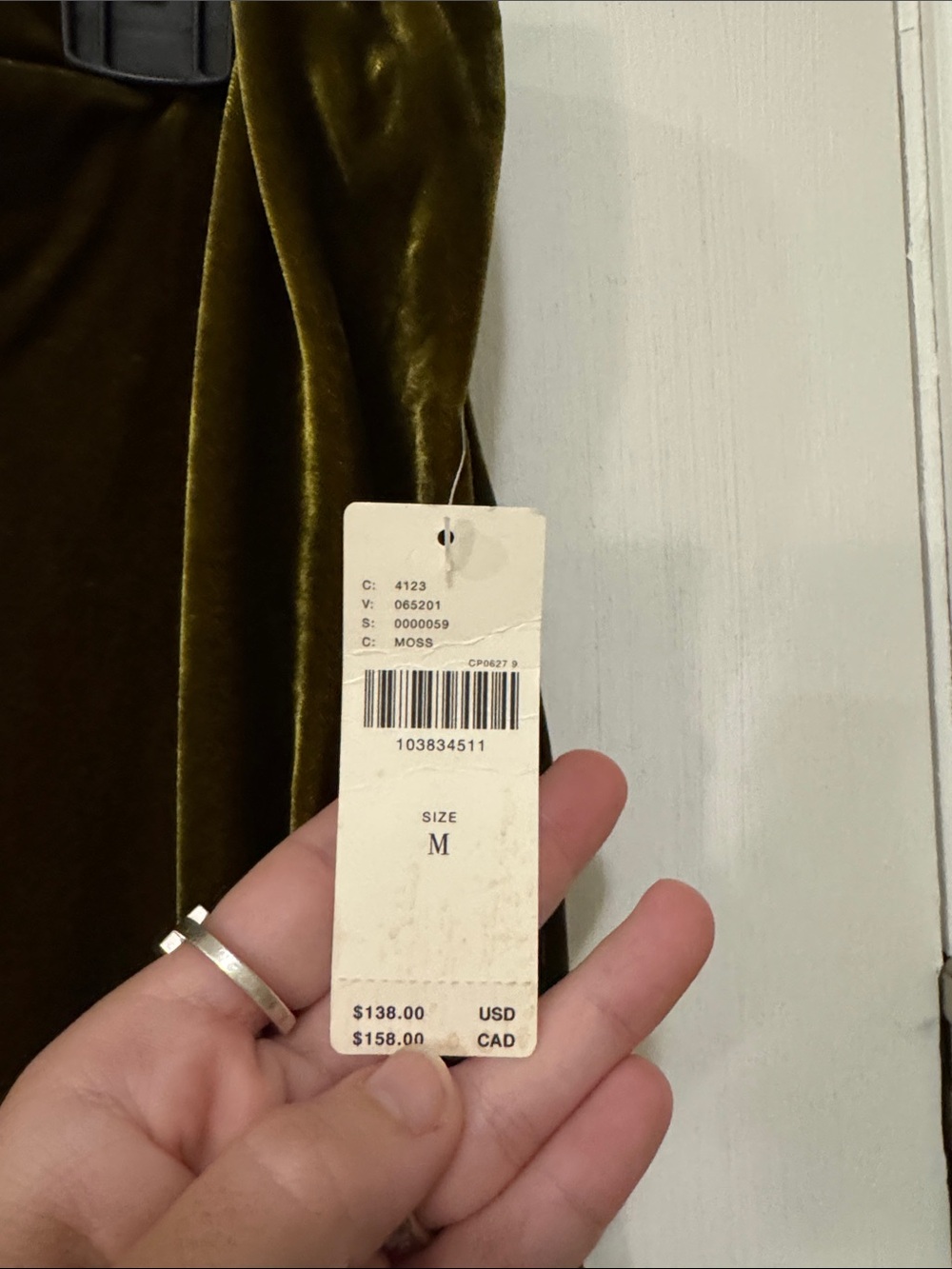 NWT Anthropologie: Tilda Velvet Pants in Moss Green - Picture 6 of 8
